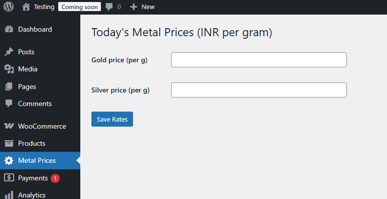 Aolo Software Real-time Jewellery Pricing for WooCommerce ss1